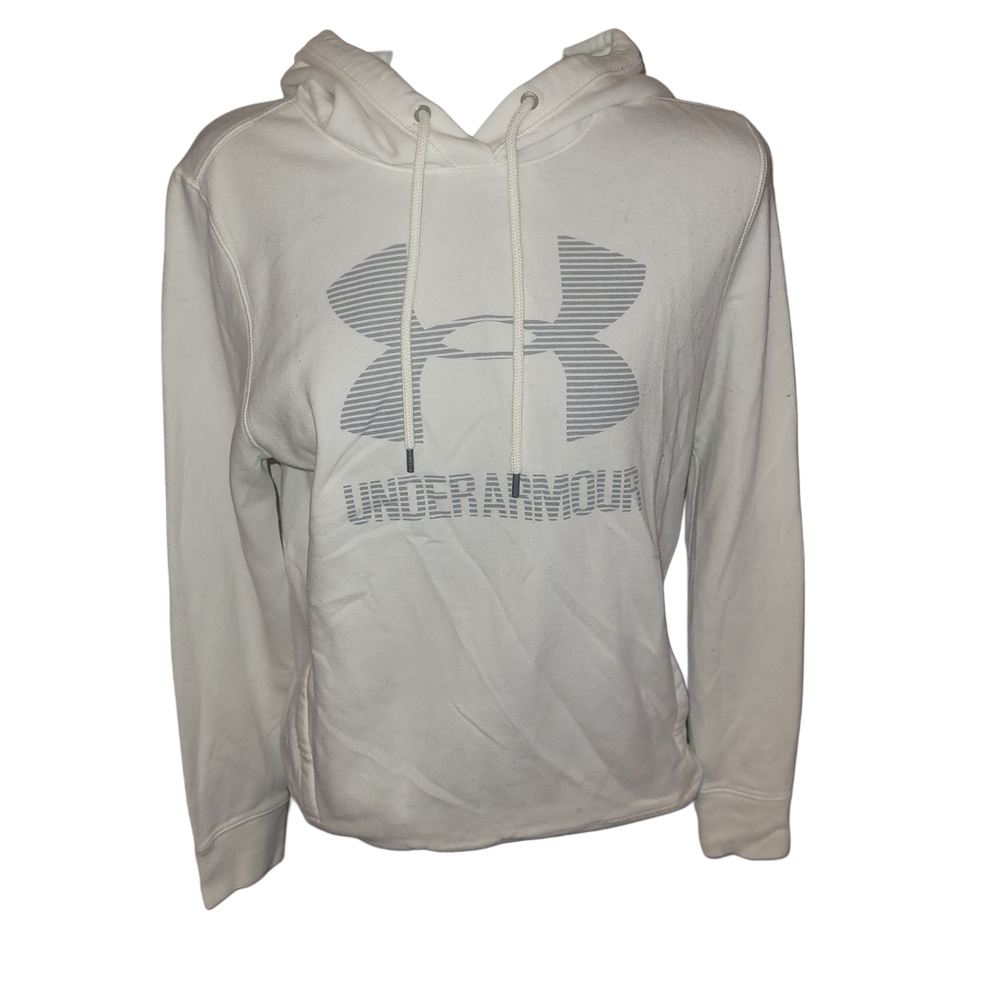 Under Armour Women's White Logo Front Hoodie Sweater Size M